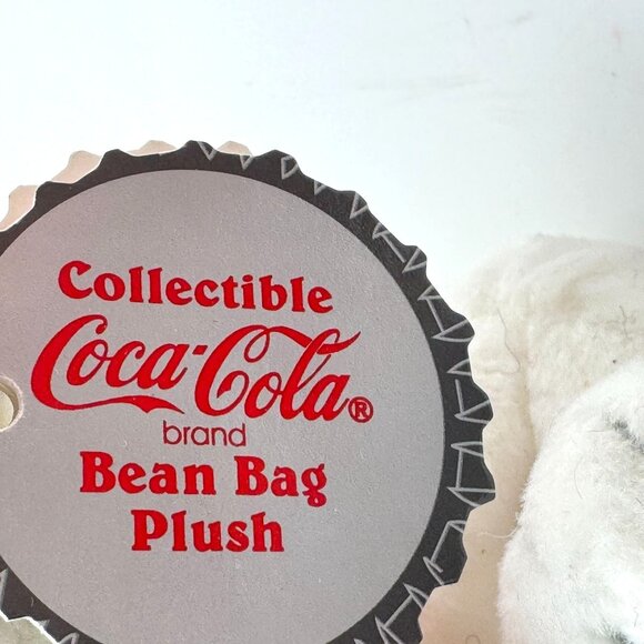 2000 Coca-Cola Exclusive Polar Bear Bean Bag Plush Toy With Red Scarf - Picture 6 of 14